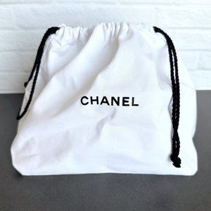 Authentic CHANEL Organic Cotton Canvas Drawstring Bag Storage Pouch LARGE